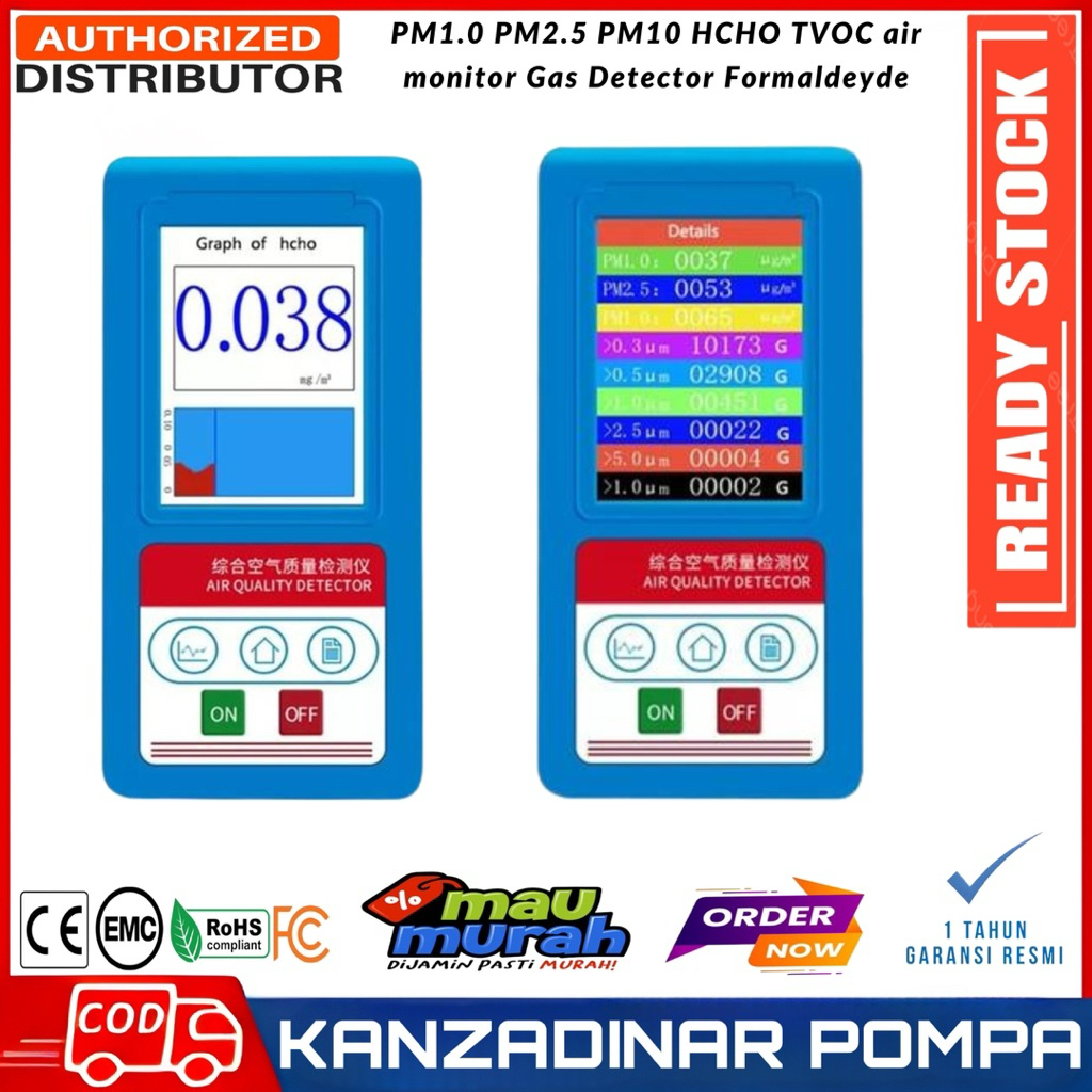 PM1.0 PM2.5 PM10 HCHO TVOC air monitor Gas Detector Formaldeyde