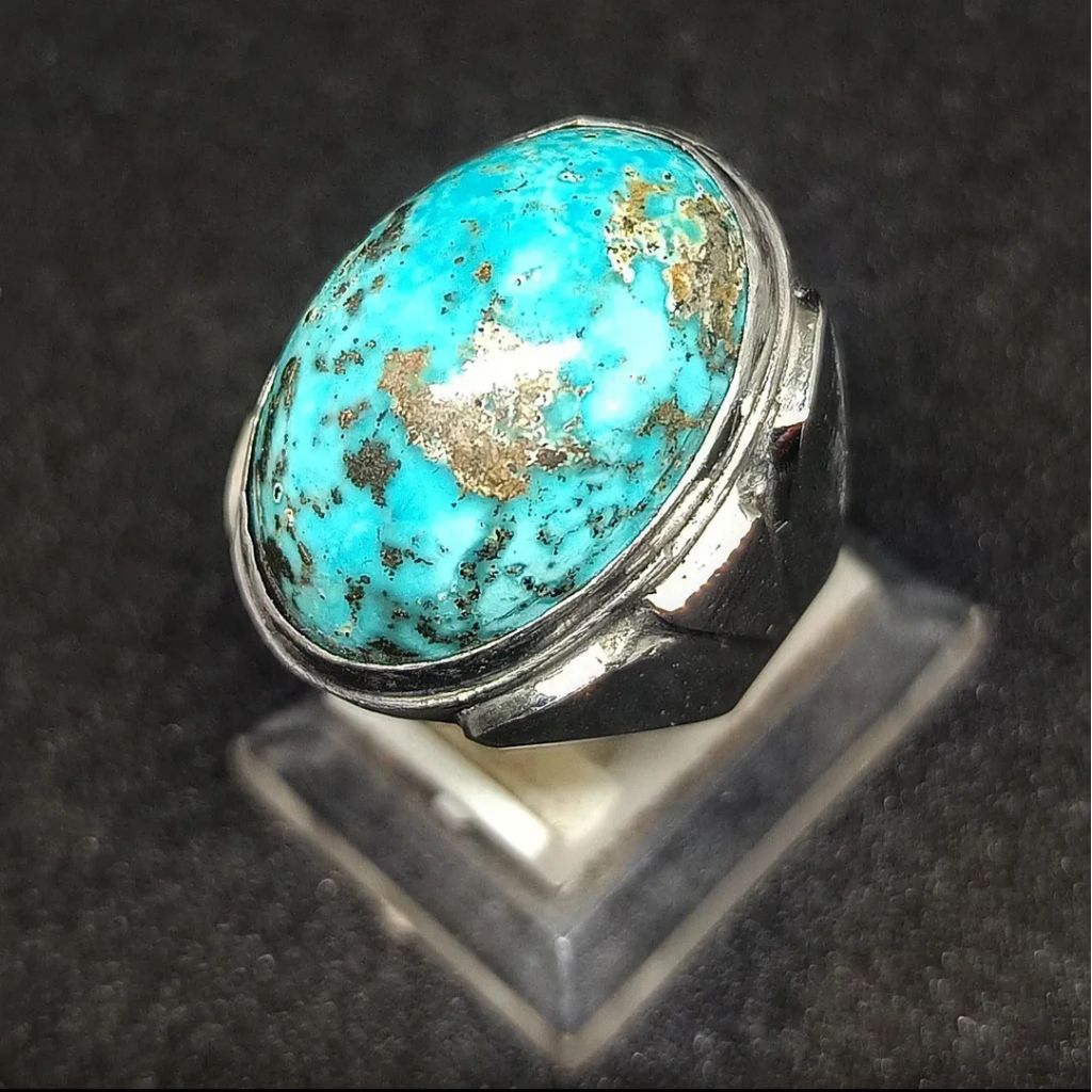 BATU AKIK PIRUS PERSIA SERAT PERAK ANTIK (ASLI ALAM)