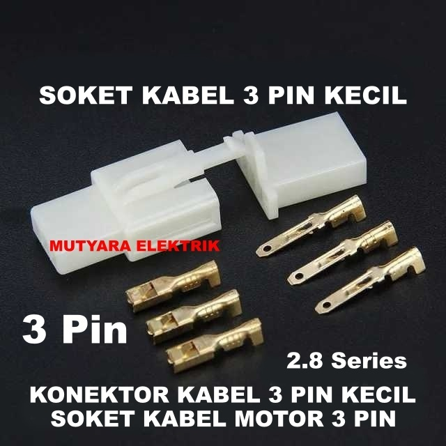 Socket kabel 3 pin kecil soket kabel 3 pin kecil/ Socket soket motor 3 pin + skun kabel/ konektor ka