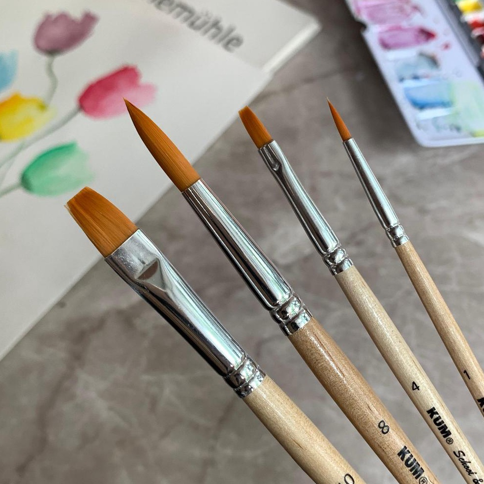 

KUM School and Art Brush Set 4 Short Handle KODE Z8W3