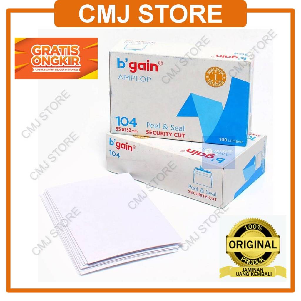 

Amplop Bgain 104 Ukuran 95x152 mm Isi 100