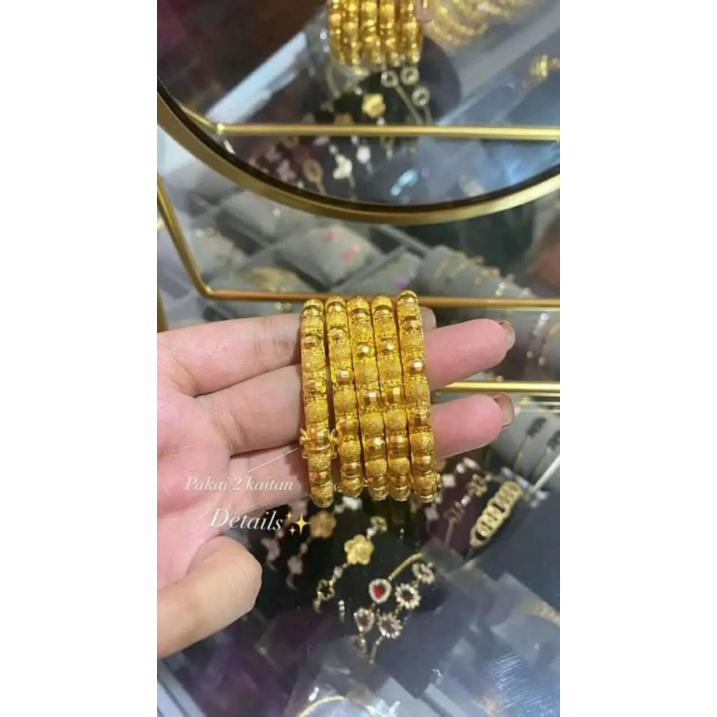 gelang keroncong model boba bahan lapis emas