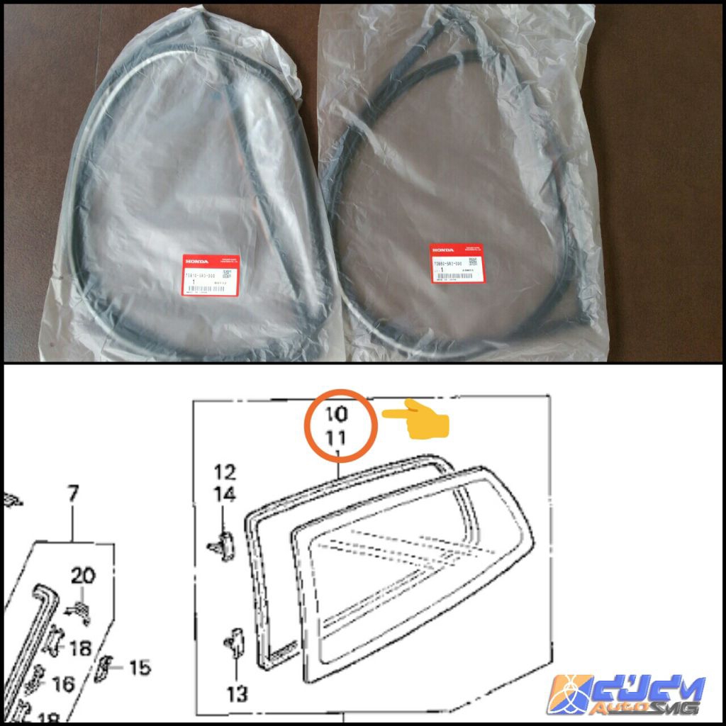 Karet Kaca Mati Honda Civic Estilo 92-95