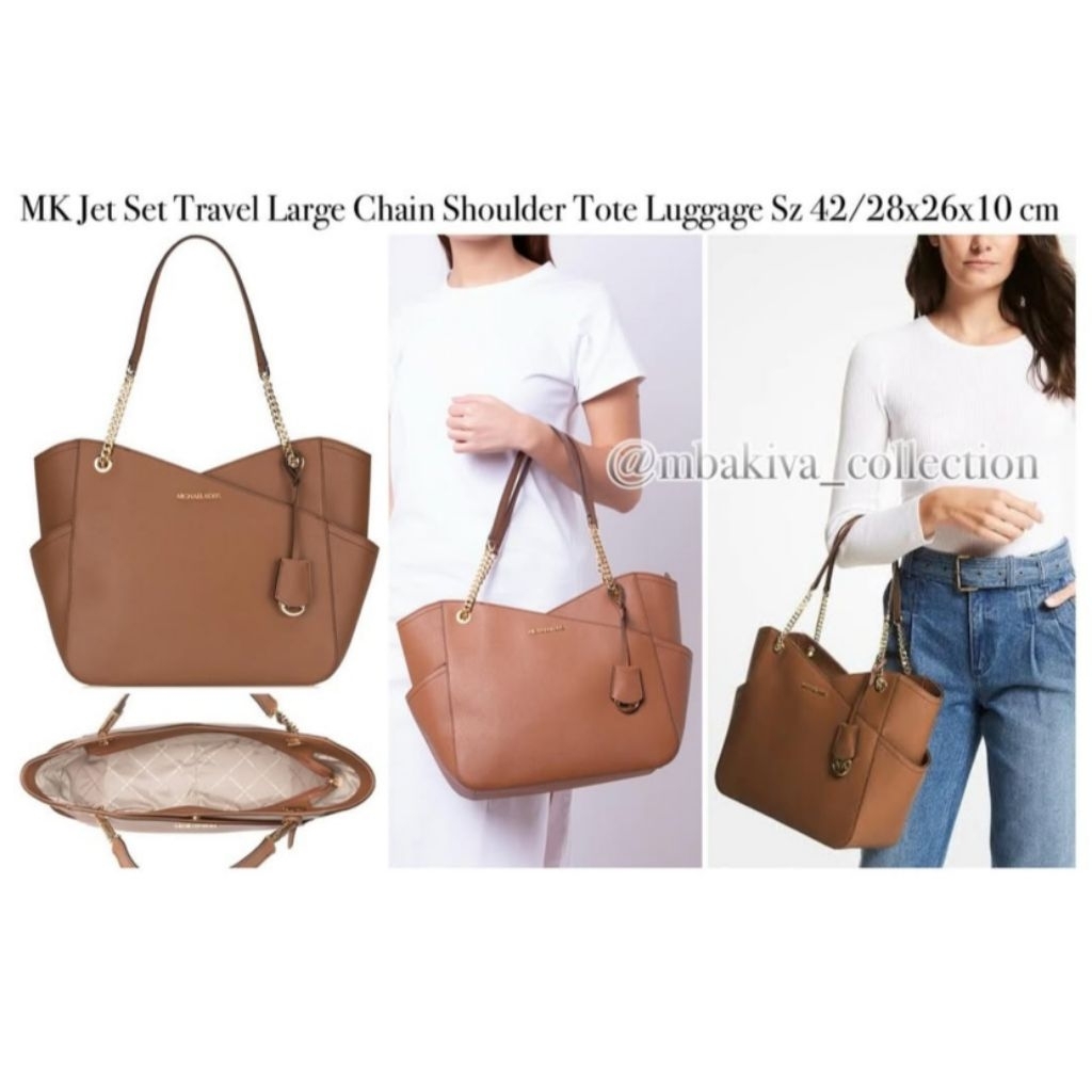 MK Jet Set Travel Large Chain Shoulder Tote Luggage
