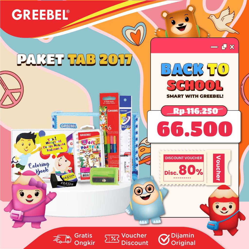 

GREEBEL Paket Alat Tulis TAB 2017 / Bingkisan Hampers Ulang Tahun Anak Stationery Set Hadiah Lomba