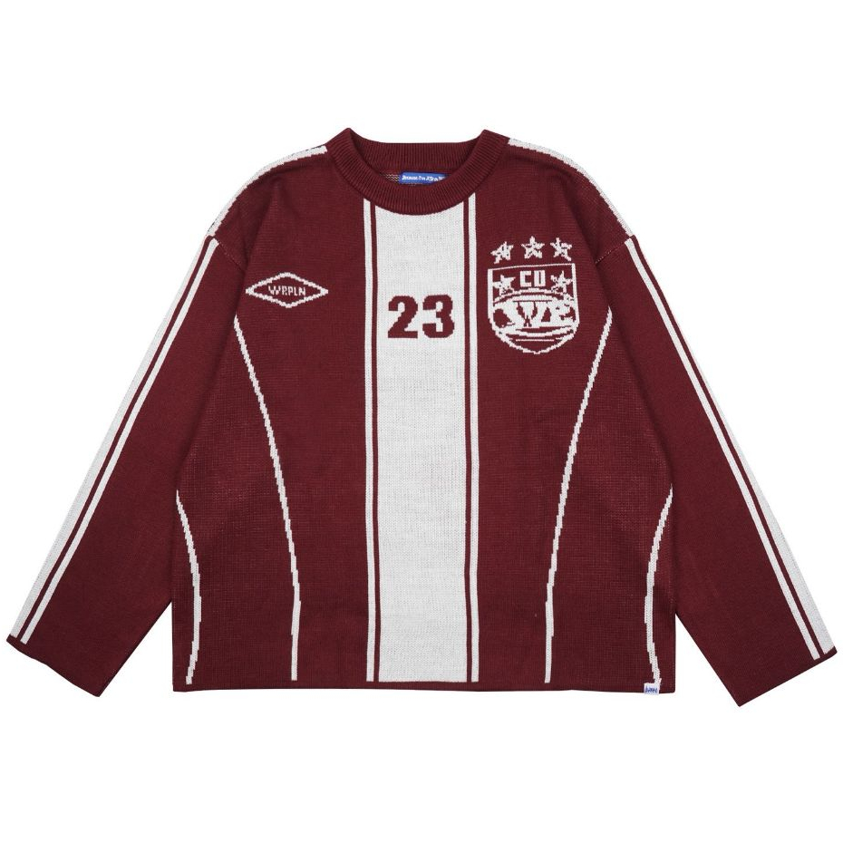 Wp Company - WP Co - Knitwear BOXY GOAT Maroon Base Ball - Rajut Knit Sweater Unisex