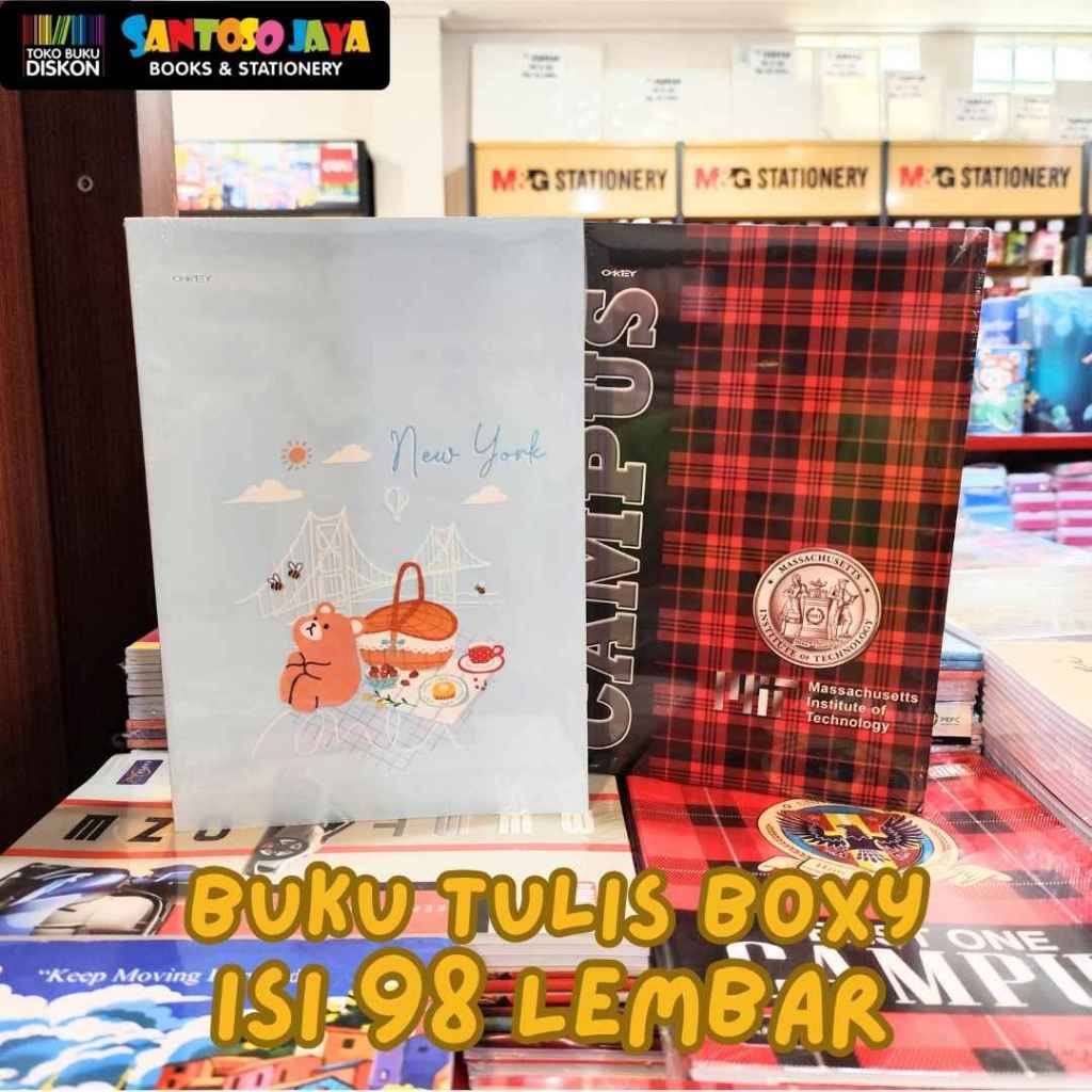 

Buku Tulis Boxy OKEY by Kiky 98 Lembar B5 17.5x25 cm PAK - 5 Buku