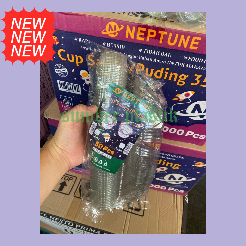 [ 1DUS 1000PCS ] Neptune  Thinwal Tempat Sambal Cup Puding Cup Jelly Mayones Saos Eskrim Harga Grosi
