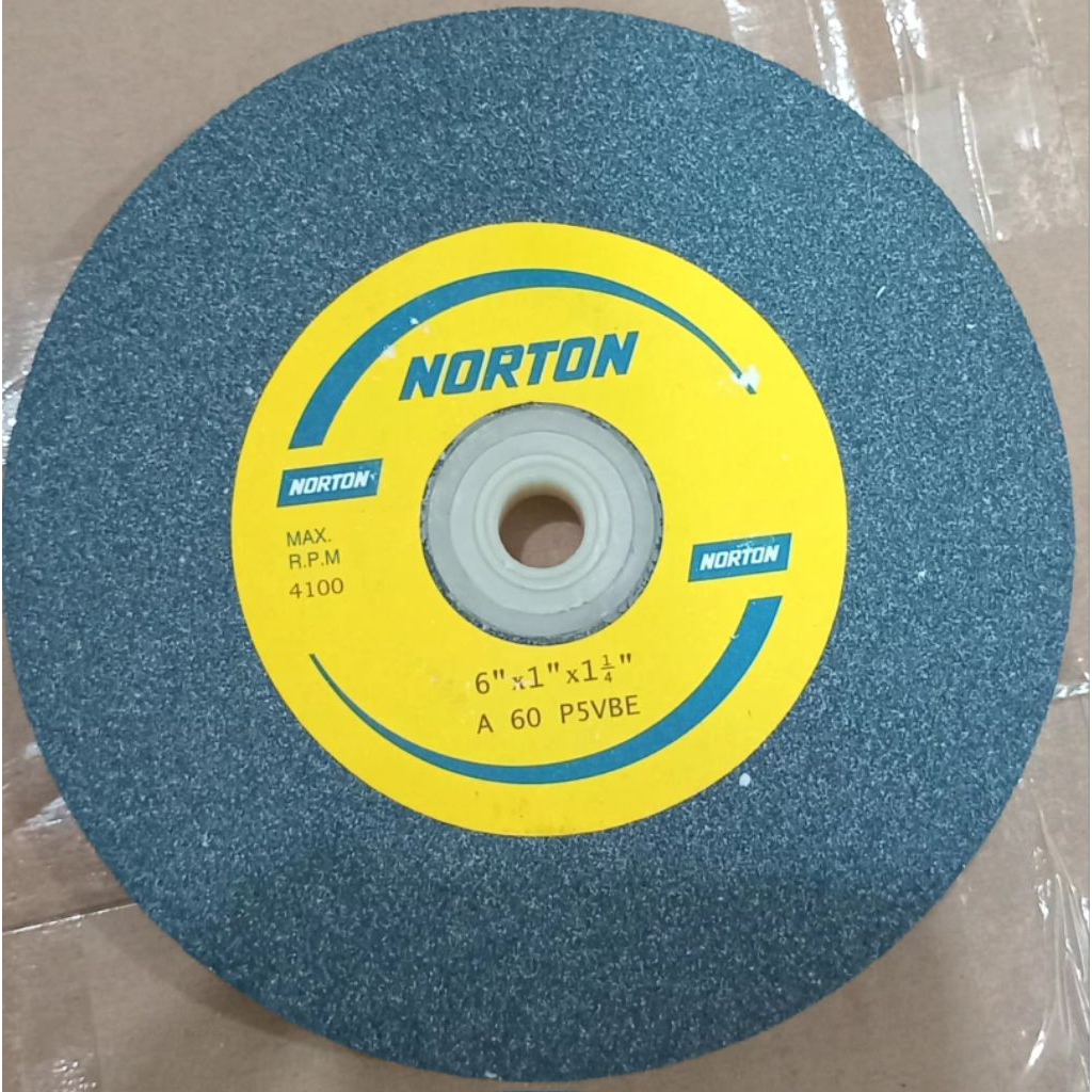 batu asah gerinda duduk 6"inch abu_abu NORTON 6" x 1" x 1¼" NORTON