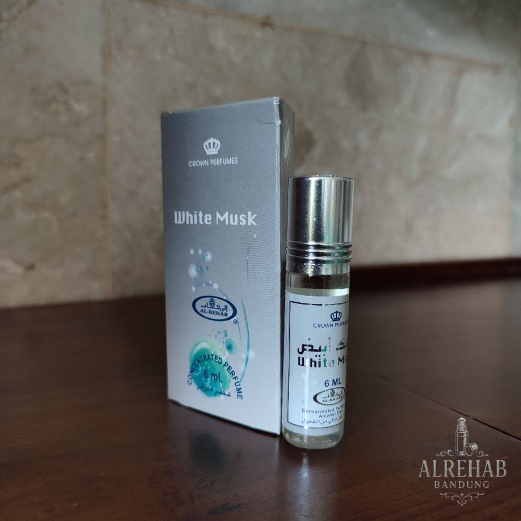White musk Alrehab/Kasturi putih Alrehab/Parfum Shalat Roll On Al-Rehab Original 100% Impor Saudi Pa