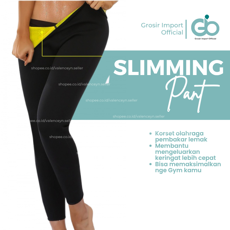 Celana Legging Olahraga Korset Pembakar Lemak Pelangsing Pengecil Perut Paha Betis Longpants Sport