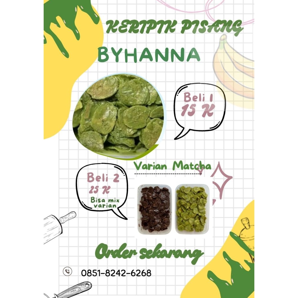 

keripik pisang varian Matcha
