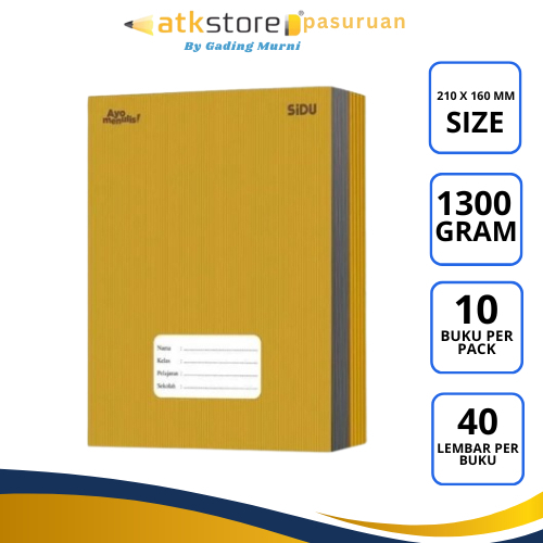 

Buku Tulis SIDU Kraft Coklat - Buku Tulis Sampul Coklat 1 Pack Isi 10 Buku 40 Lembar