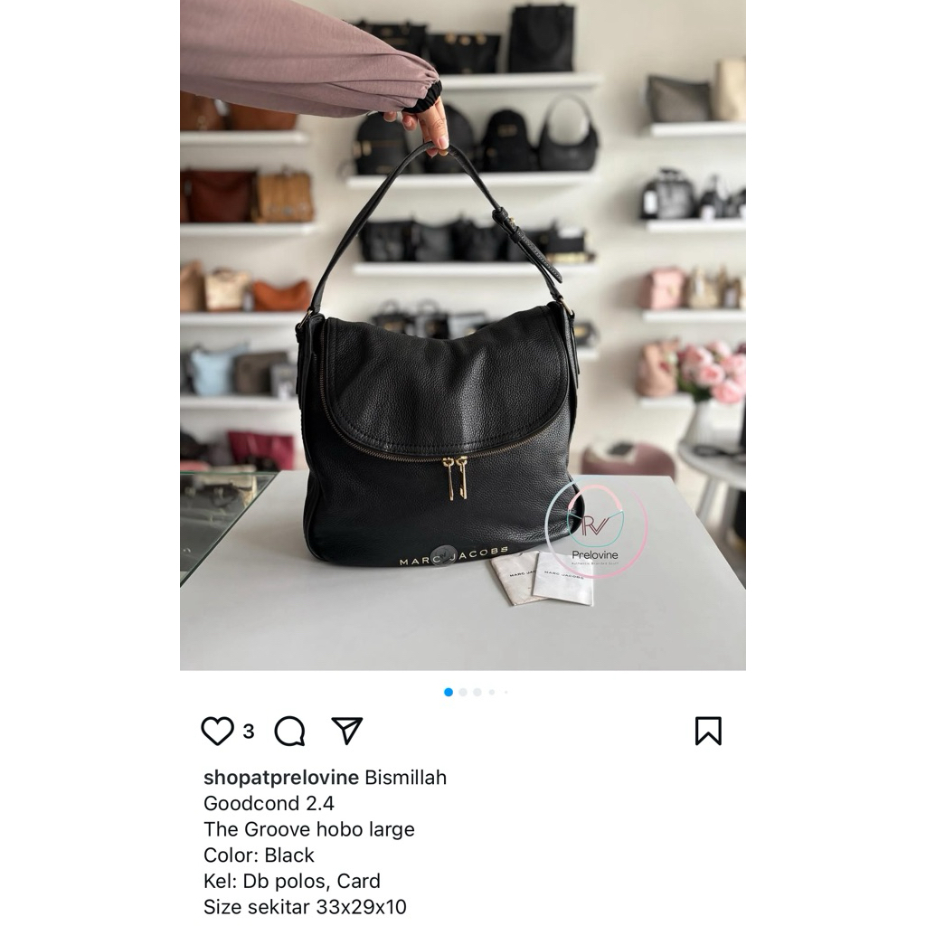 the groove hobo large black Preloved