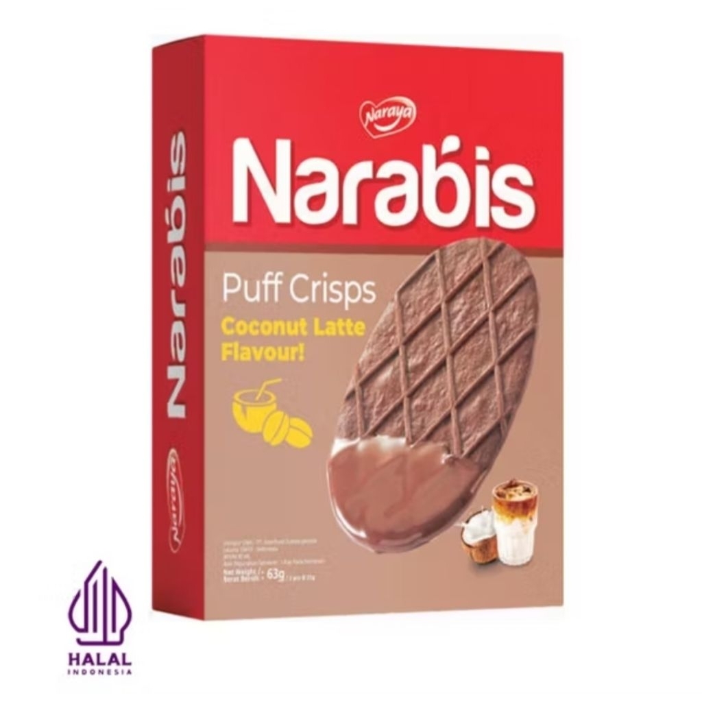 

Naraya Narabis Puff Crisps Coconut Latte Biskuit 63g isi 3 pcs