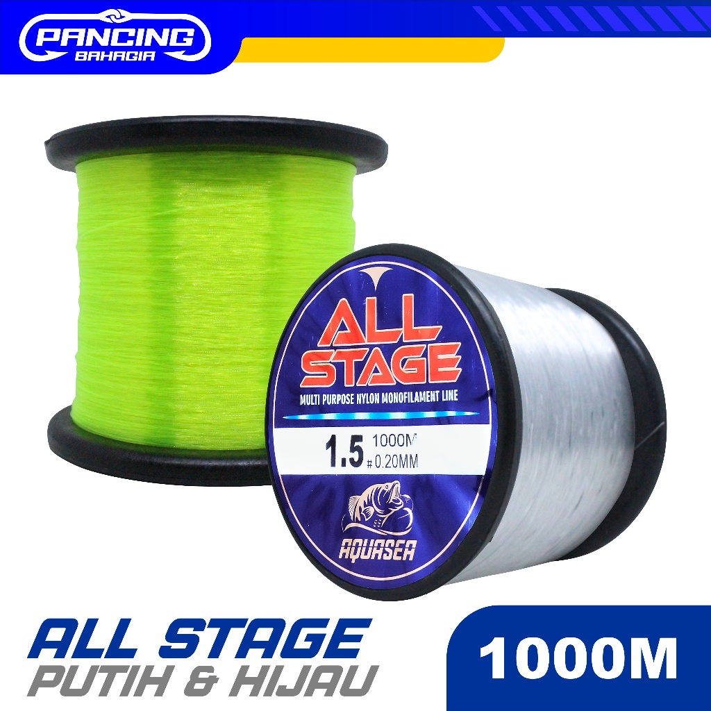 Pancing Bahagia Pancing 1000m Warna Putih Dan Hijau Nilon Fishing Line Original Senar Pancing All St