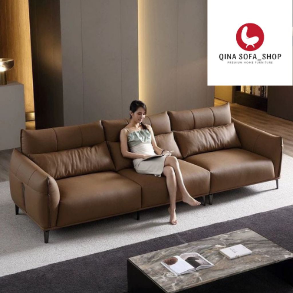 IDEA-Sofa 3 Seater Sofa Ruang Tamu Elegant Berbahan Kulit Berkualitas Premium