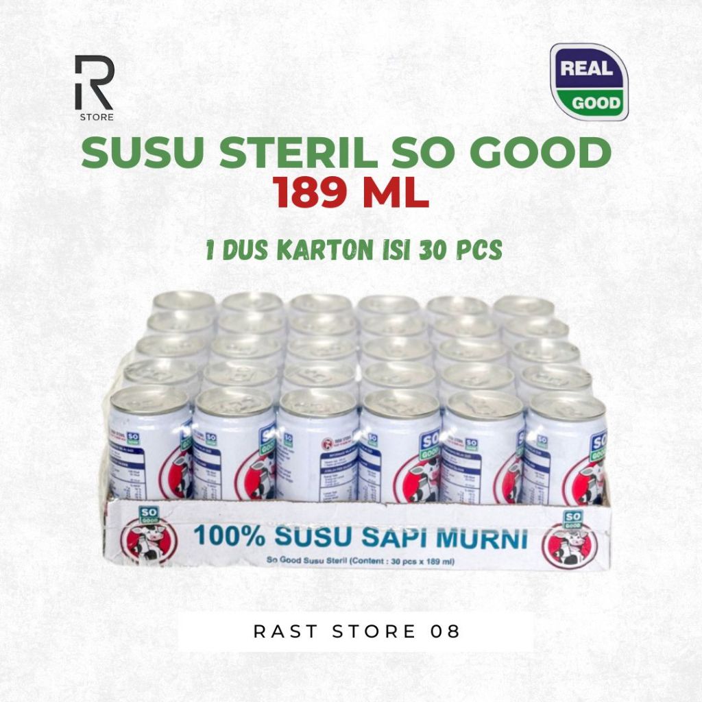 

So Good Susu Steril 189 ML 1 Dus | Susu Sapi Steril SoGood 1 Karton Dus isi 30 pcs