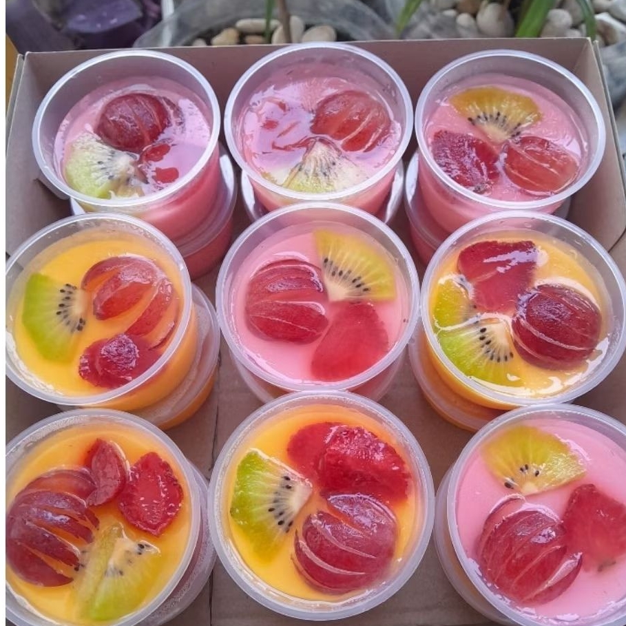 

Pudding Susu Aneka Rasa Toping buah Cup 100ml#Hampers Pudding