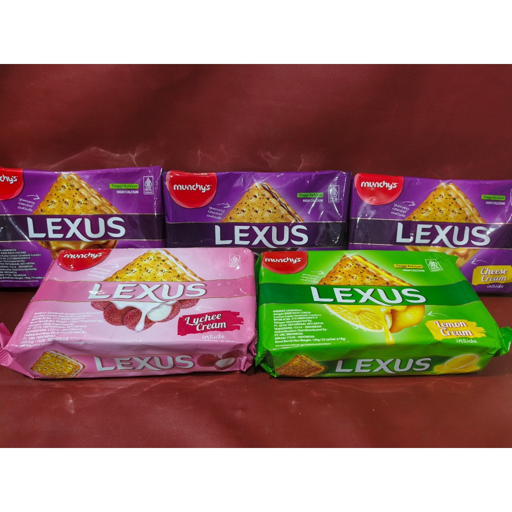 

Lexus Crackers Sandwich Munchys Krim Krekers Aneka Rasa 190g - Cheese Cream | Peanut Butter | Chocolate Cream | Lemon Cream | Lychee Cream