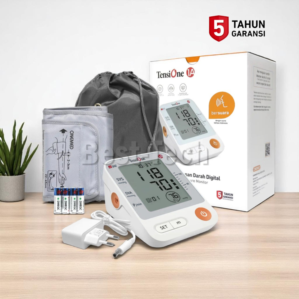 Tensimeter Digital TensiOne 1A OneMed + Suara & Adaptor - Alat Cek Tekanan Darah Shopee