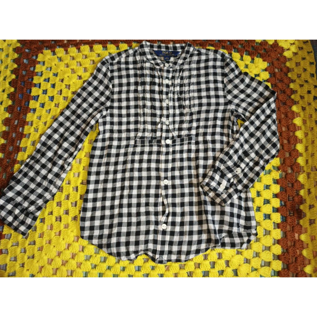 kemeja anak perempuan kotak-kotak polo
