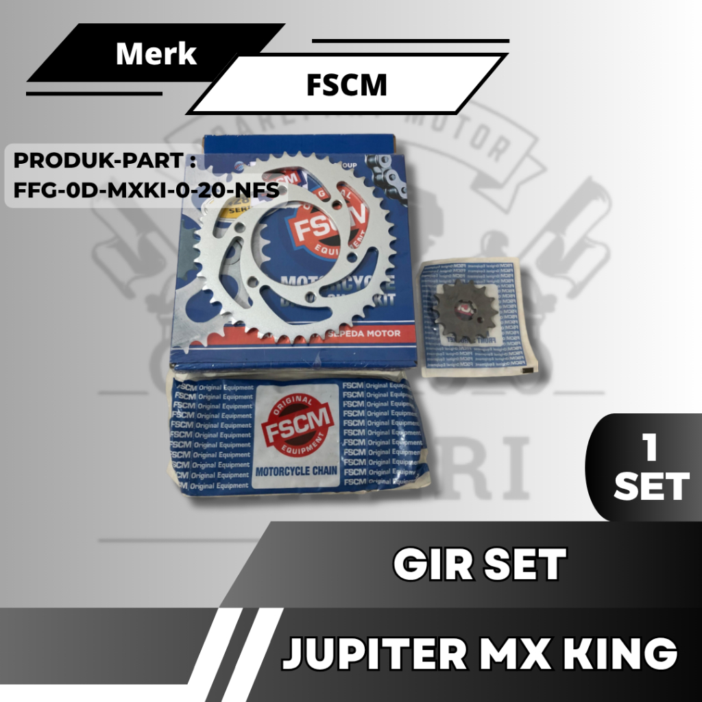 Gir Set Paket Rantai & Roda Gigi Gear Set Yamaha Jupiter MX King FSCM