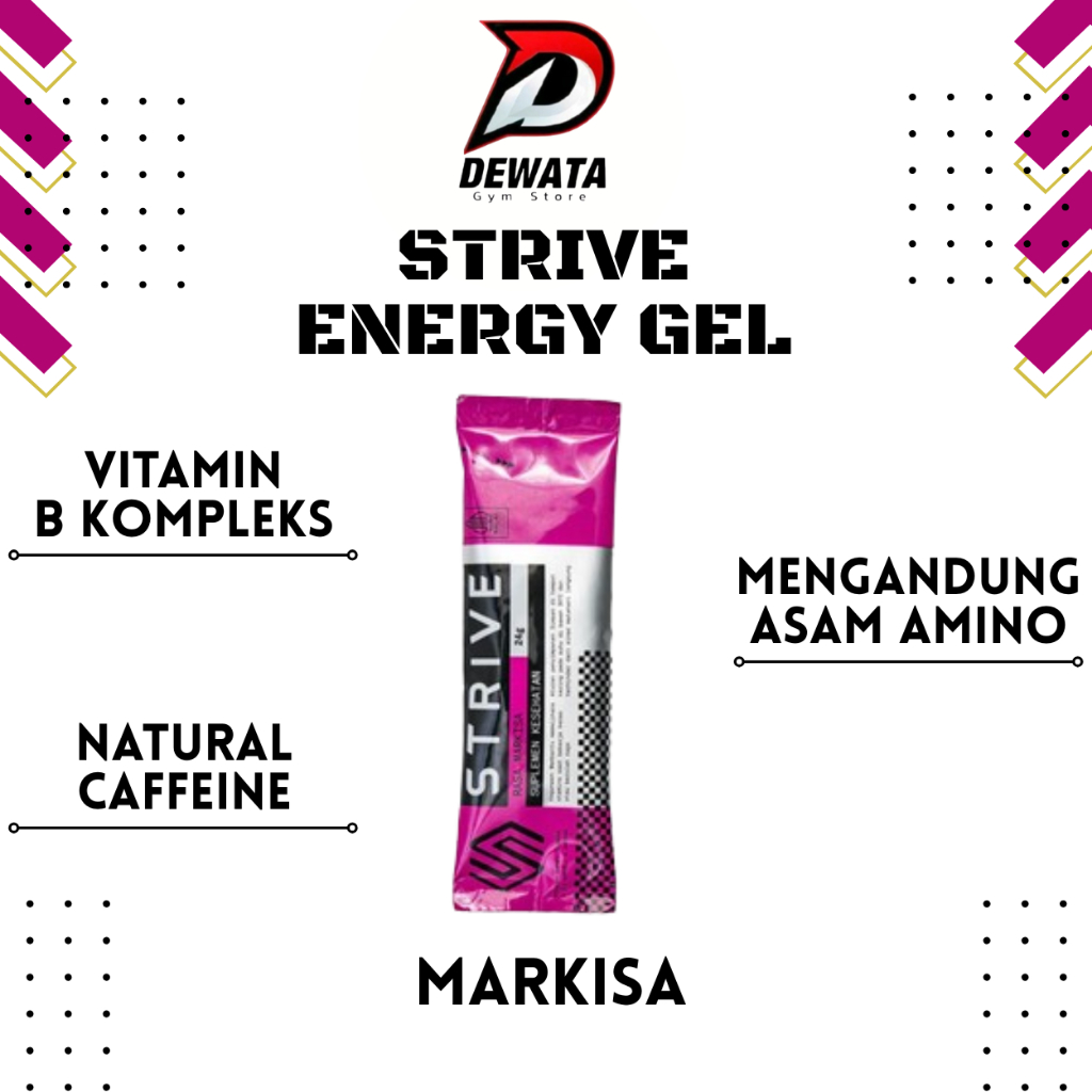

STRIVE Energy Gels | Energi Gel sachet - Rasa Markisa untuk Pelari Marathon Triathlon
