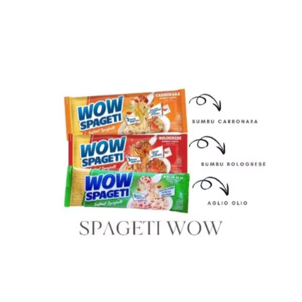 

Al • WOW SPAGETI BOLOGNESE/CARBONARA/AGLIO OLIO
