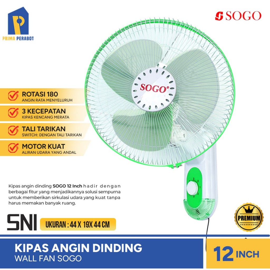 Kipas Angin Dinding 12 Inch Wall Fan SOGO