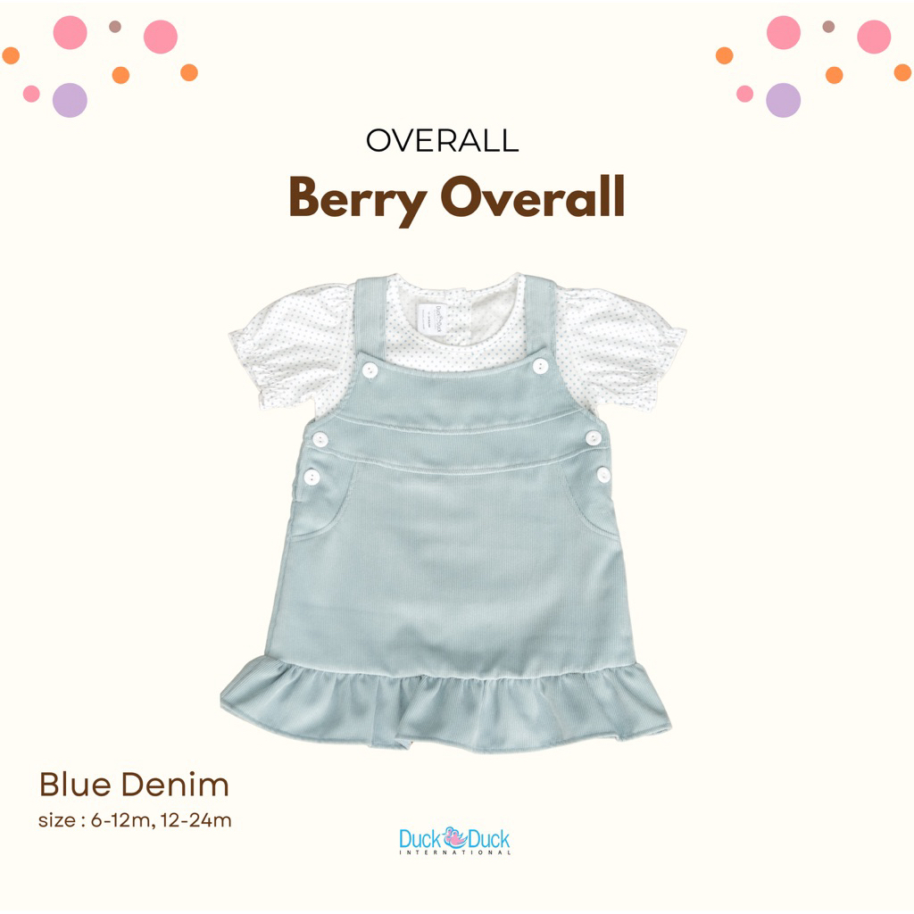 DUCK DUCK Overall Baby girl Usia 6-24 Bulan - Berry Overall