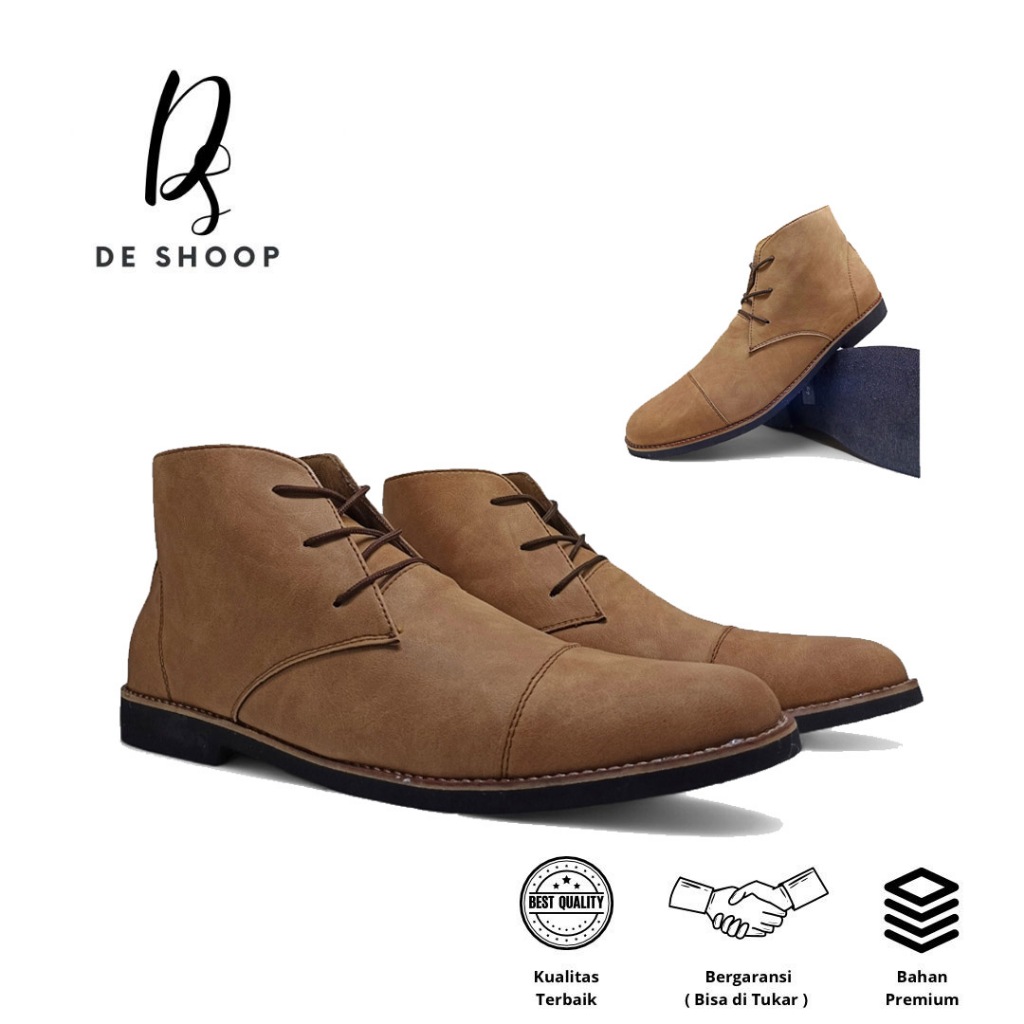 DeShoop - Sepatu Boots Kulit Edition | Boots Unisex Kualitas Premium Ukuran Big Size | No. 44 45 46 