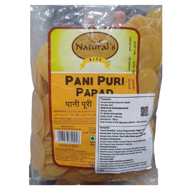 

Dry Pani Puri Natural's Indian / Snack Kerupuk Pani Puri India Kering 200 500 gr 1 kg