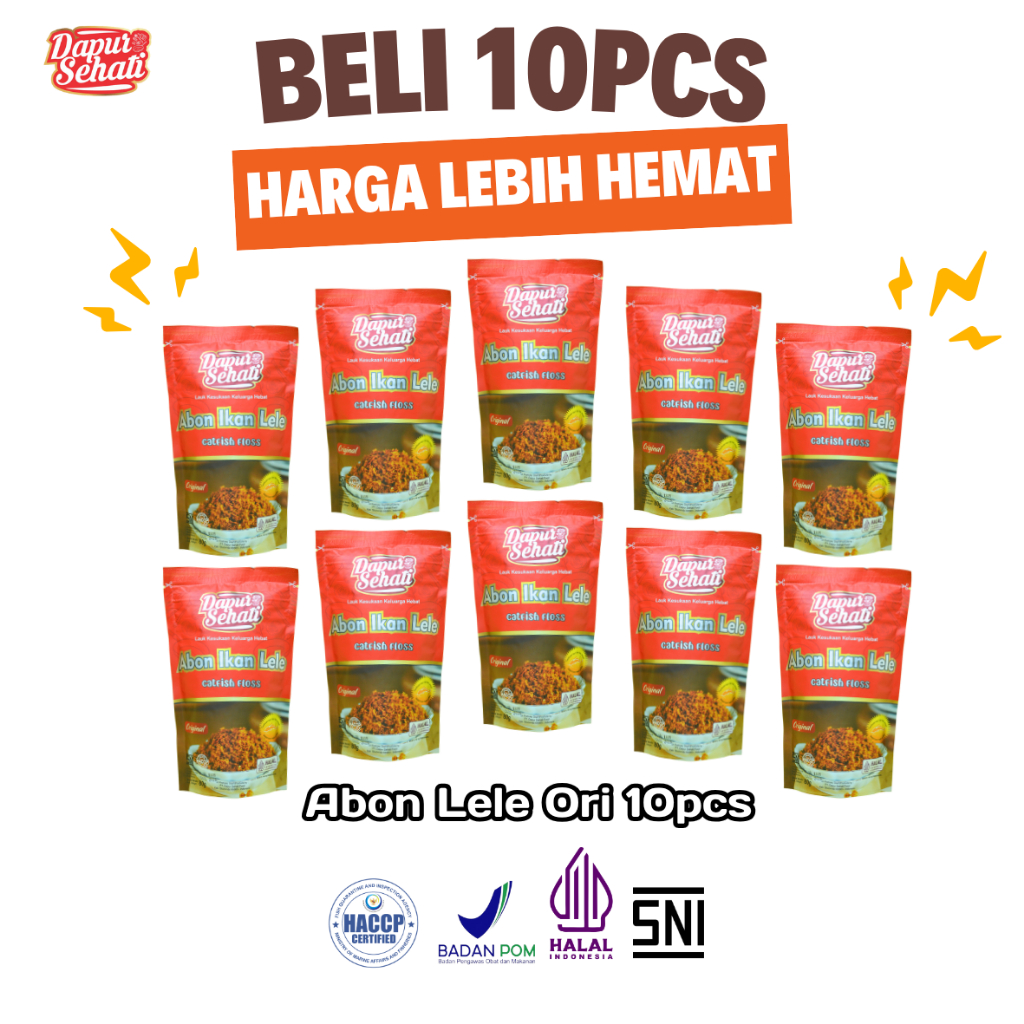 

Harga Hemat 10pcs - Abon Ikan Lele PREMIUM Dapur Sehati Non MSG Non Pengawet Aman Mpasi 12 Bulan Keatas Tekstur Halus