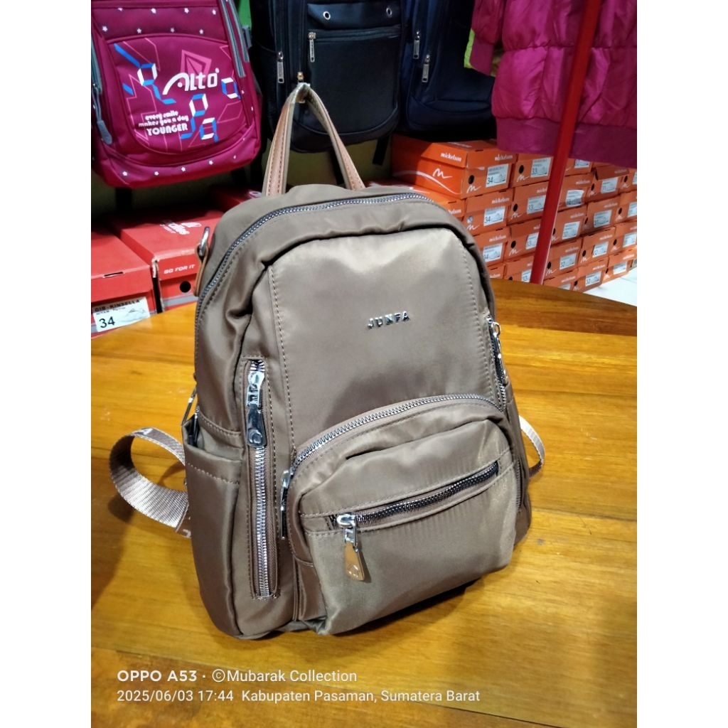 Tas Import Kece Tas Ransel Mini Stylish Wanita JUNFA Parasut Elegan Anti Air