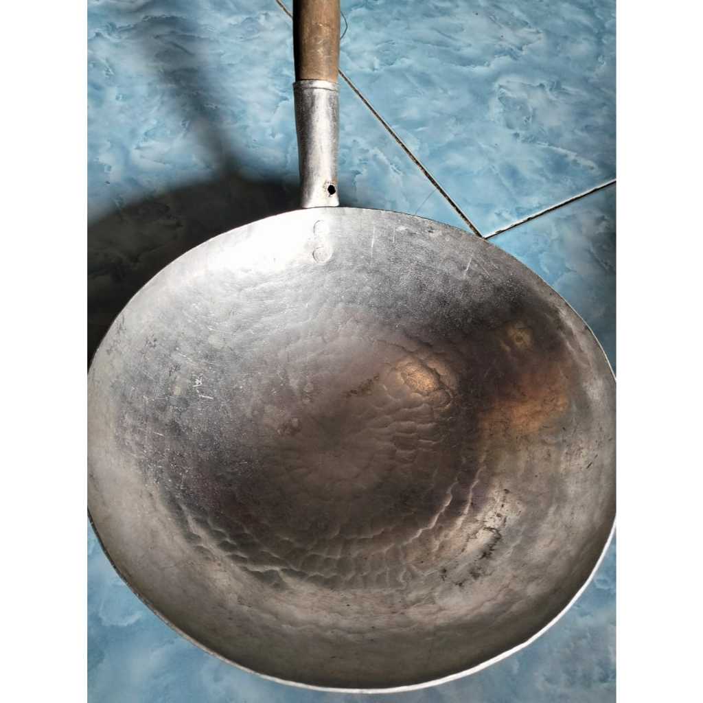 Wajan Nasi Goreng Jumbo 35cm – Anti Lengket – Kuali Garut Gagang Kayu