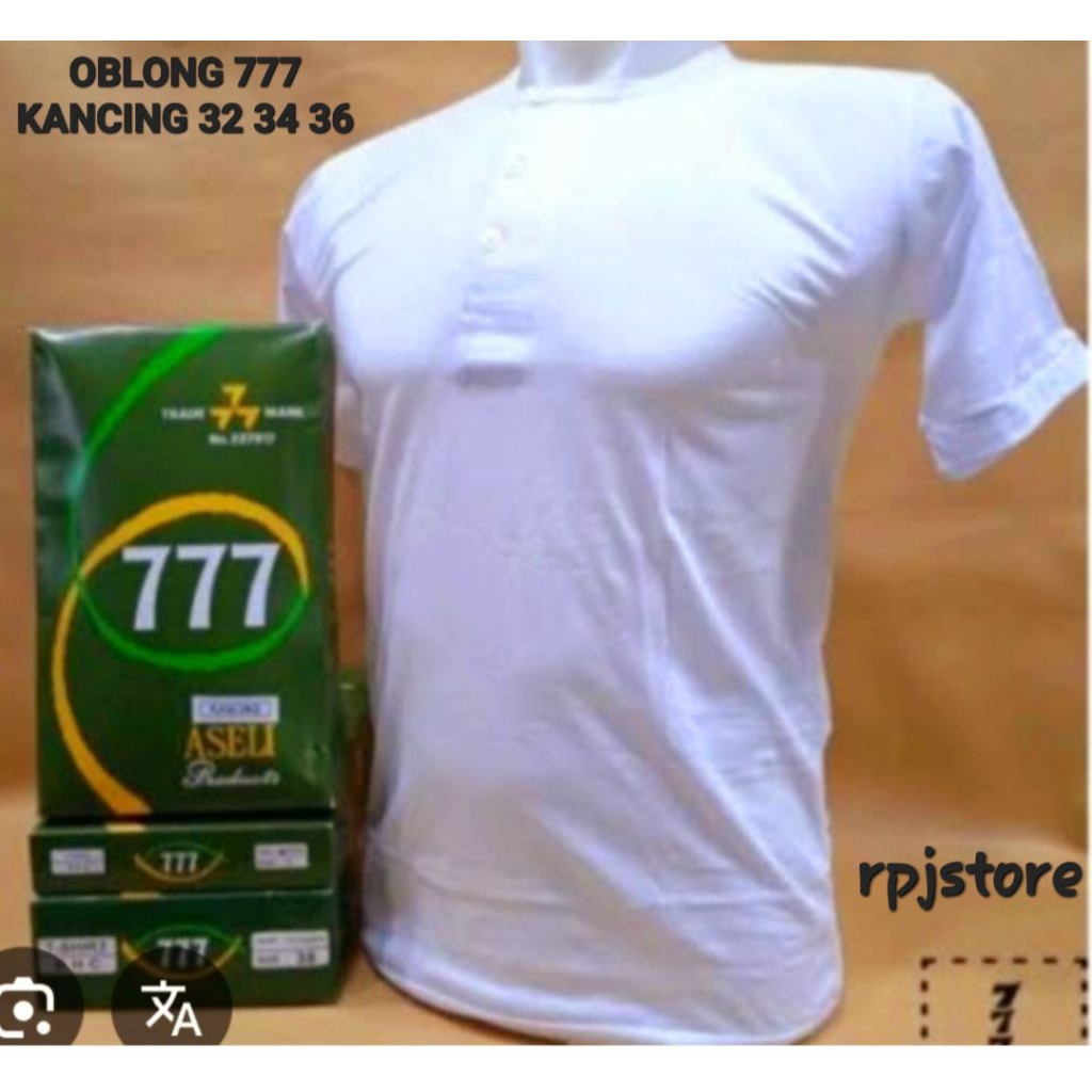 KAOS OBLONG 777 KANCING 32 34 36