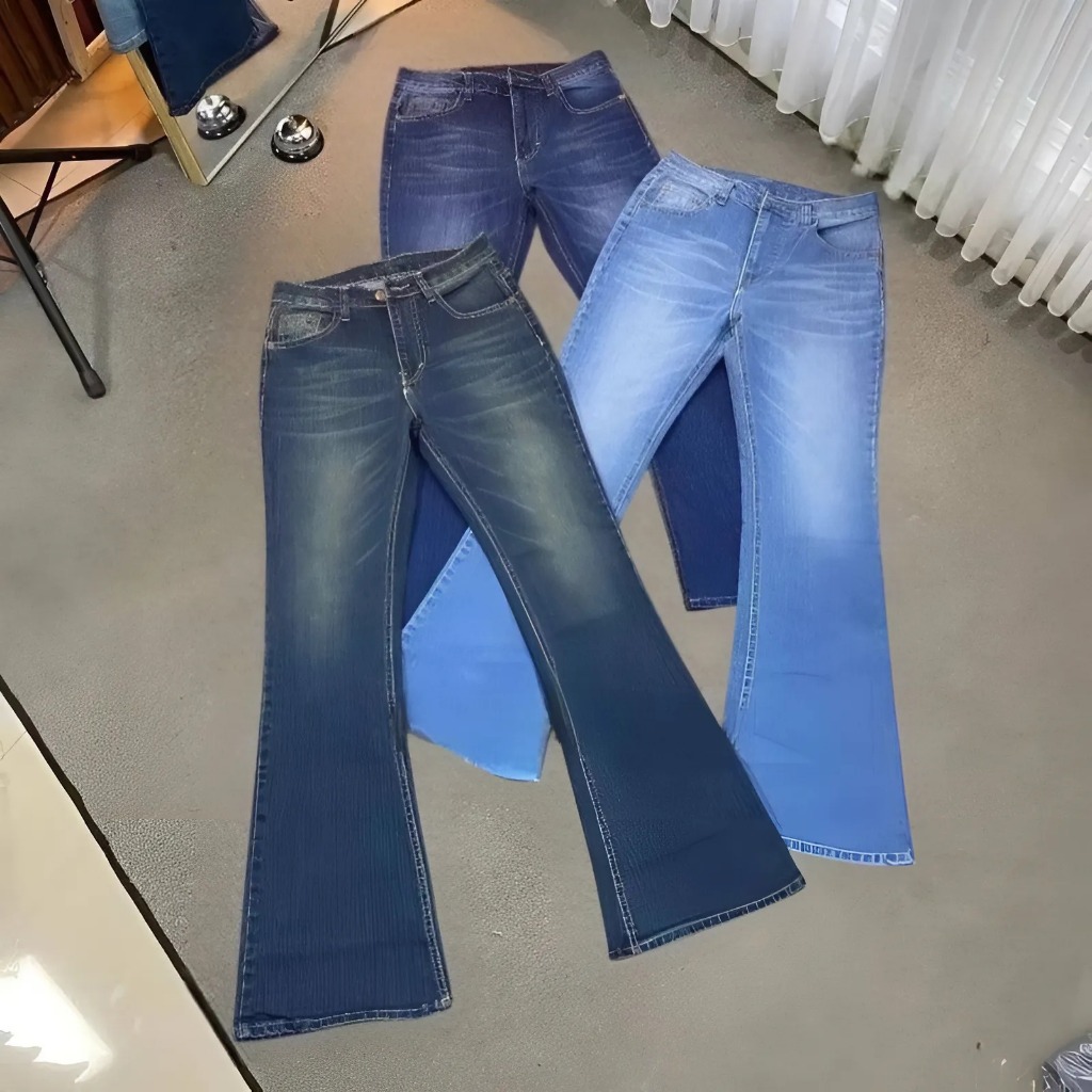 Highwaist Cutbray Jeans Retro 114 - Celana Jeans Cutbray Whisker Wanita Stretchy Melar Premium Quali