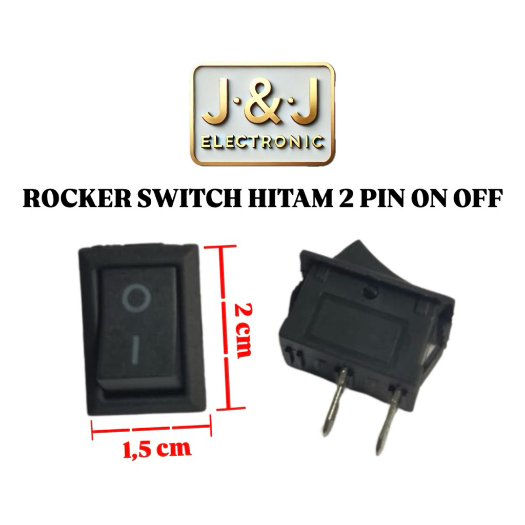 Saklar Rocker Switch Hitam 2 Pin On Off / Switch Dispenser Hitam 2 Pin On Off / Switch Karaoke Hitam