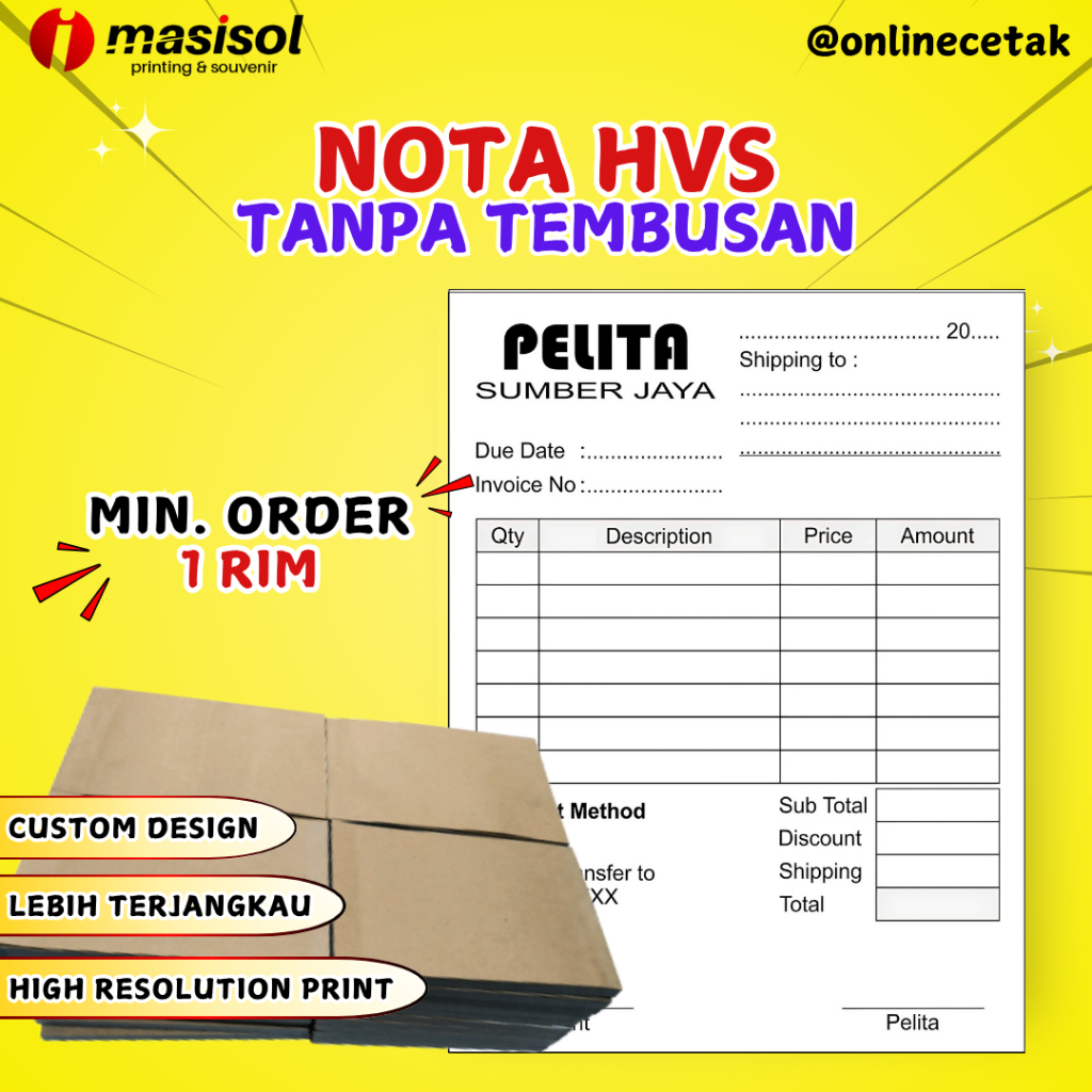

Nota HVS Tanpa Tembusan