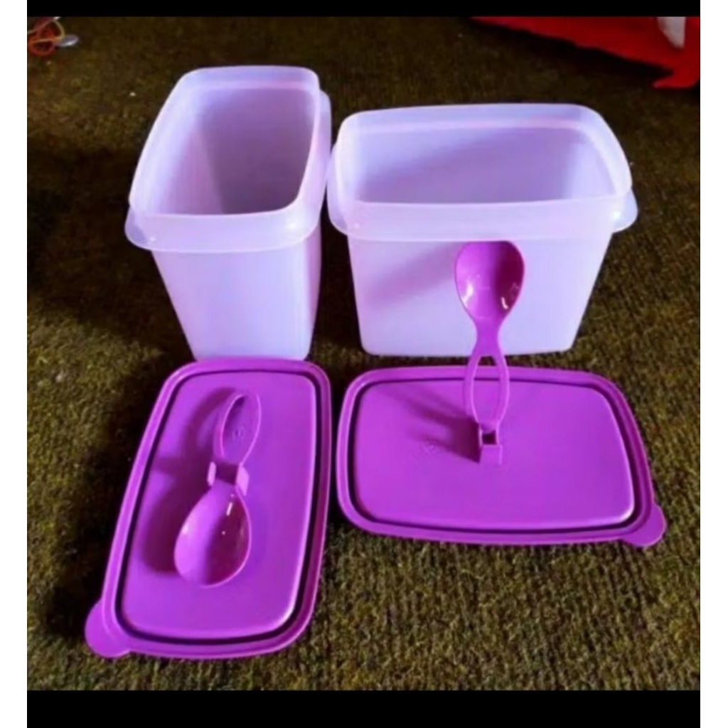 Wadah bumbu dapur garam gula kopi shelf saver full ungu Tupperware 850 ml eceran 1 pcs