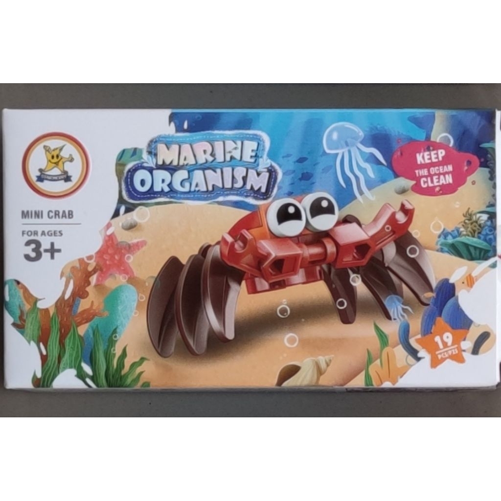 Bricks Marine Organism Lego Hewan Laut Mini Blocks Binatang Air Ikan Kura-kura Hiu Paus Kepiting Lob