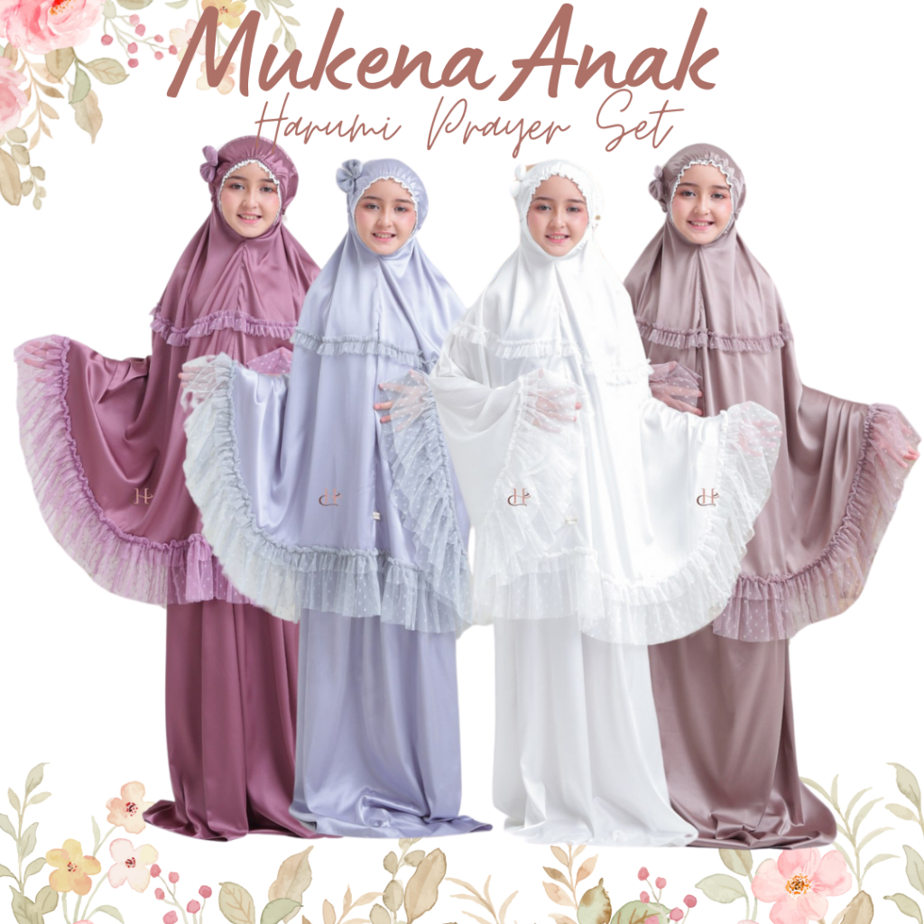 PROMO MUKENA ANAK PREMIUM - Harumi Material Armani Silk Mix Tulle Premium
