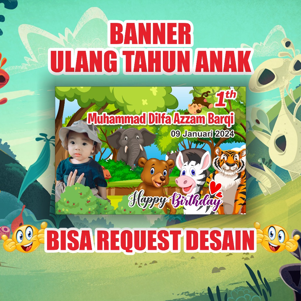 Banner Ulang Tahun / Spanduk ulang Tahun / Backdrop Ulang Tahun Anak