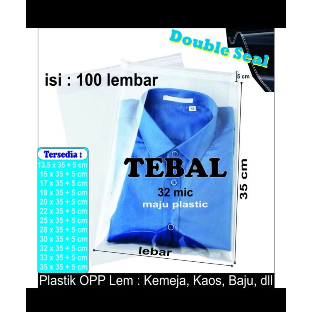 PLASTIK OPP LEM TEBAL 13X40 15X40 17X40 18X40 20X40 22X40 25X40 DLL