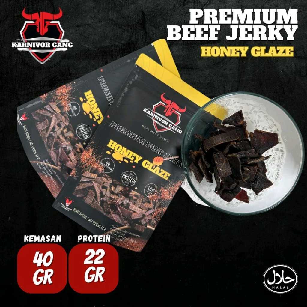 

Premium Beef Jerky Rasa Honey Glaze Karnivor Gang