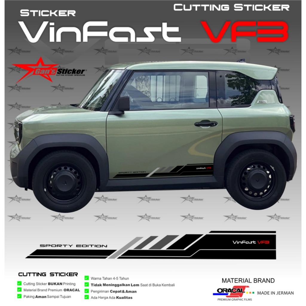 Sticker Vinfast VF3 Aksesoris Mobil Vinfast VF3