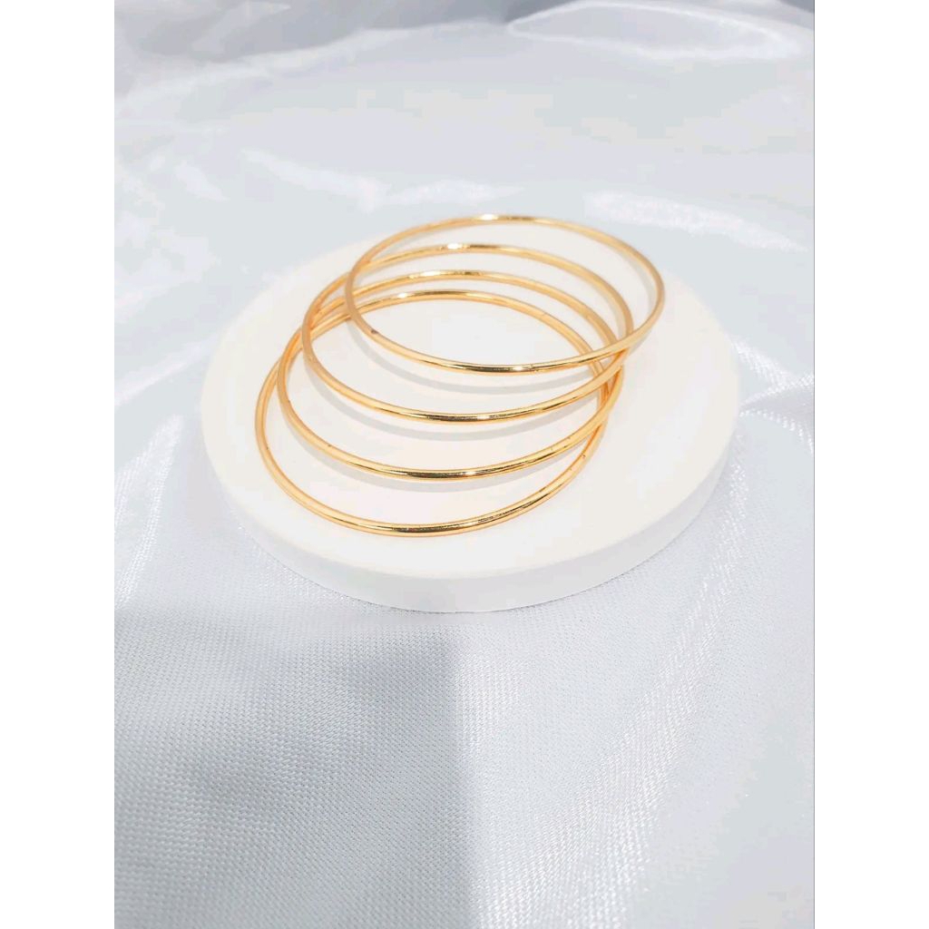 4 pcs gelang kroncong polos titanium