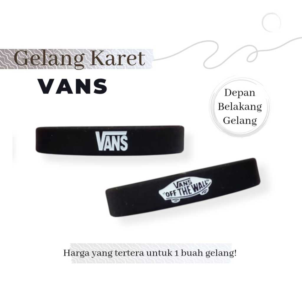 Gelang Karet Pria Distro Original Vans Bracelet Rubber Kasual Sport