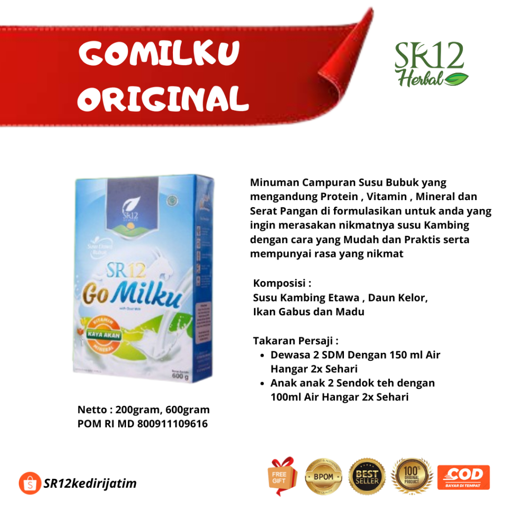 

GoMilku SR12 Halal Susu Kambing Etawa Premium Meningkatkan Imun Aman Untuk Bumil